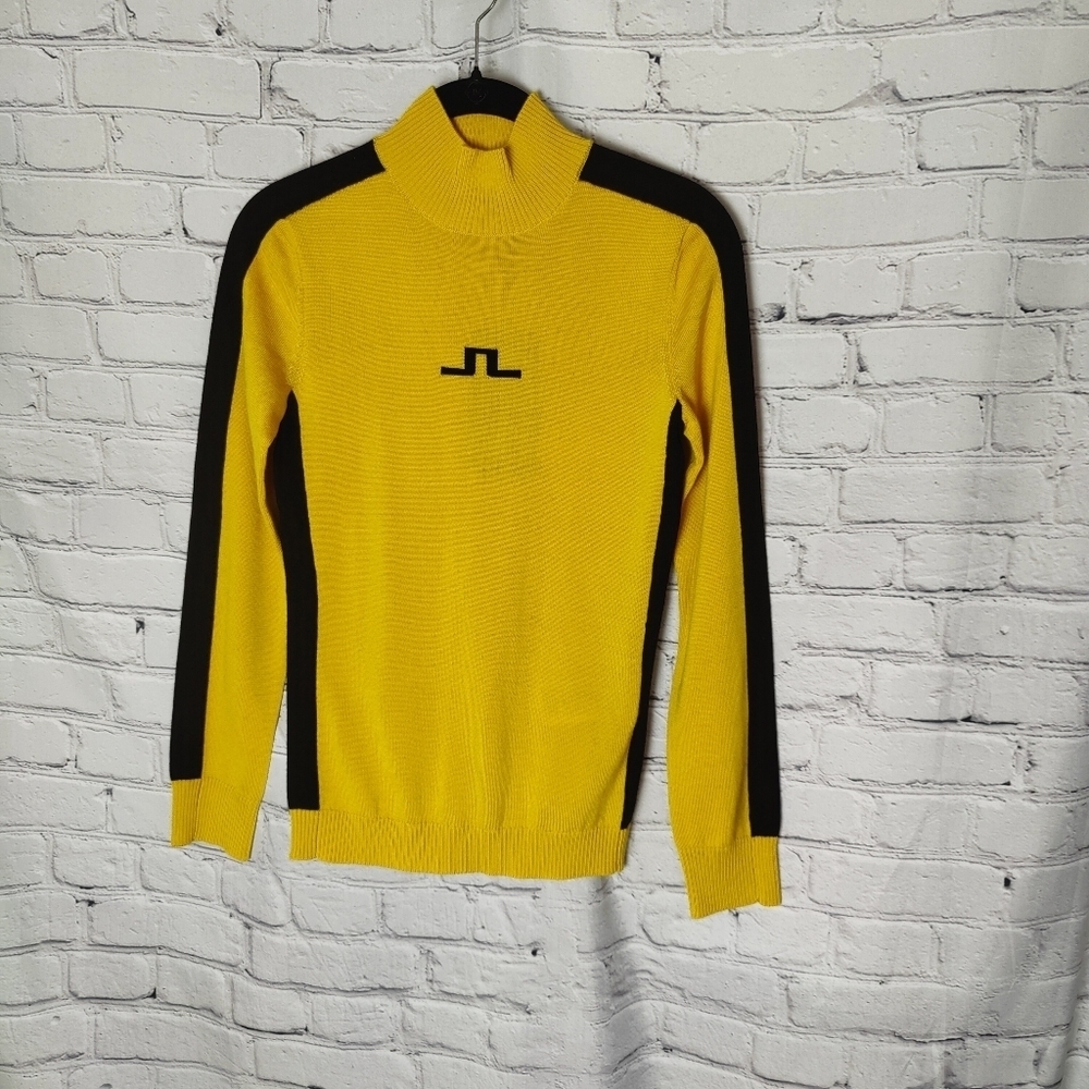 J. Lindeberg Adia Knitted Merino Wool Mock Neck Sweater NWT Size XS In Daylilly